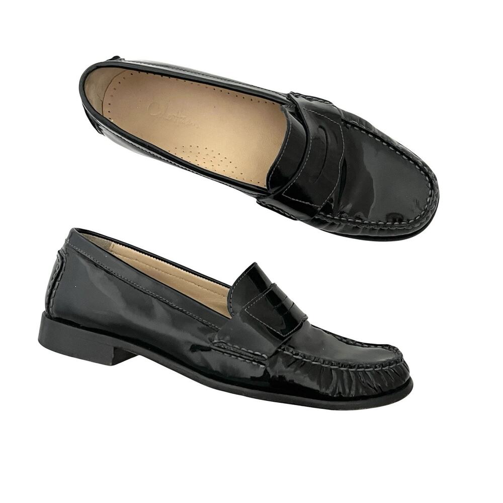 Cole Haan Penny Loafers Black Patent Leather Size 8 Preppy Classic old money